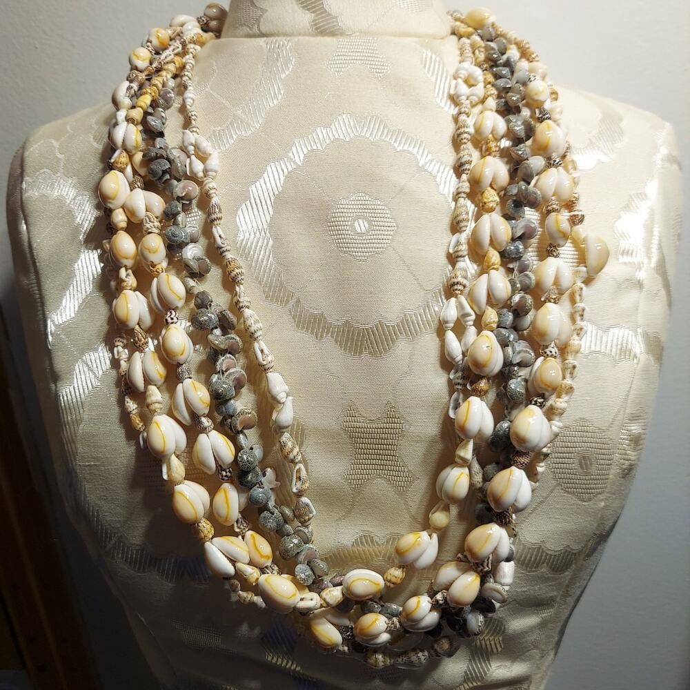 Vintage All Natural Sea Shell Necklace Set of 5 Gorgeous Boho Beach Necklaces #4